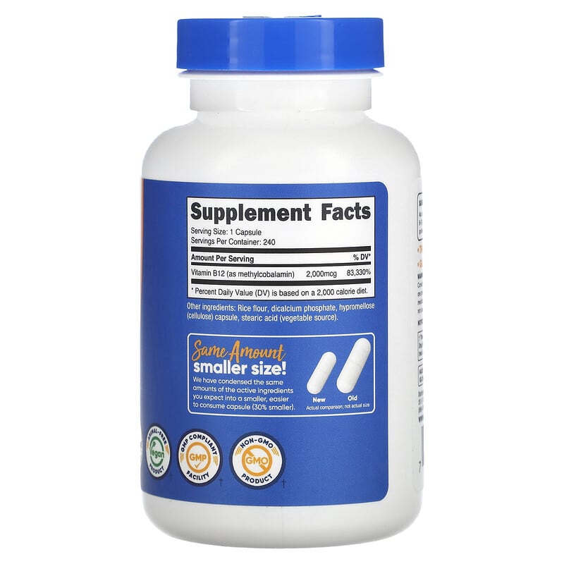 Nutricost, Vitamina B12, 2000mcg – 240caps