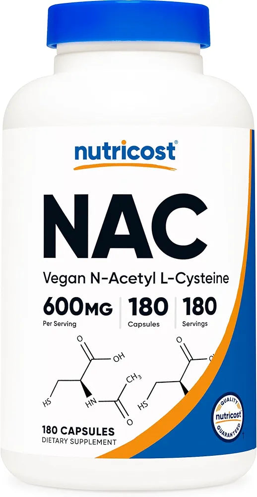 Nutricost NAC (N-Acetyl L-Cysteine) 600mg – 180caps