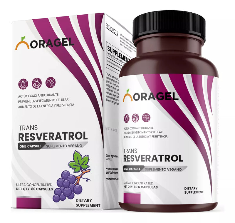 Trans Resveratrol Antioxidante Oragel 80 Capsulas